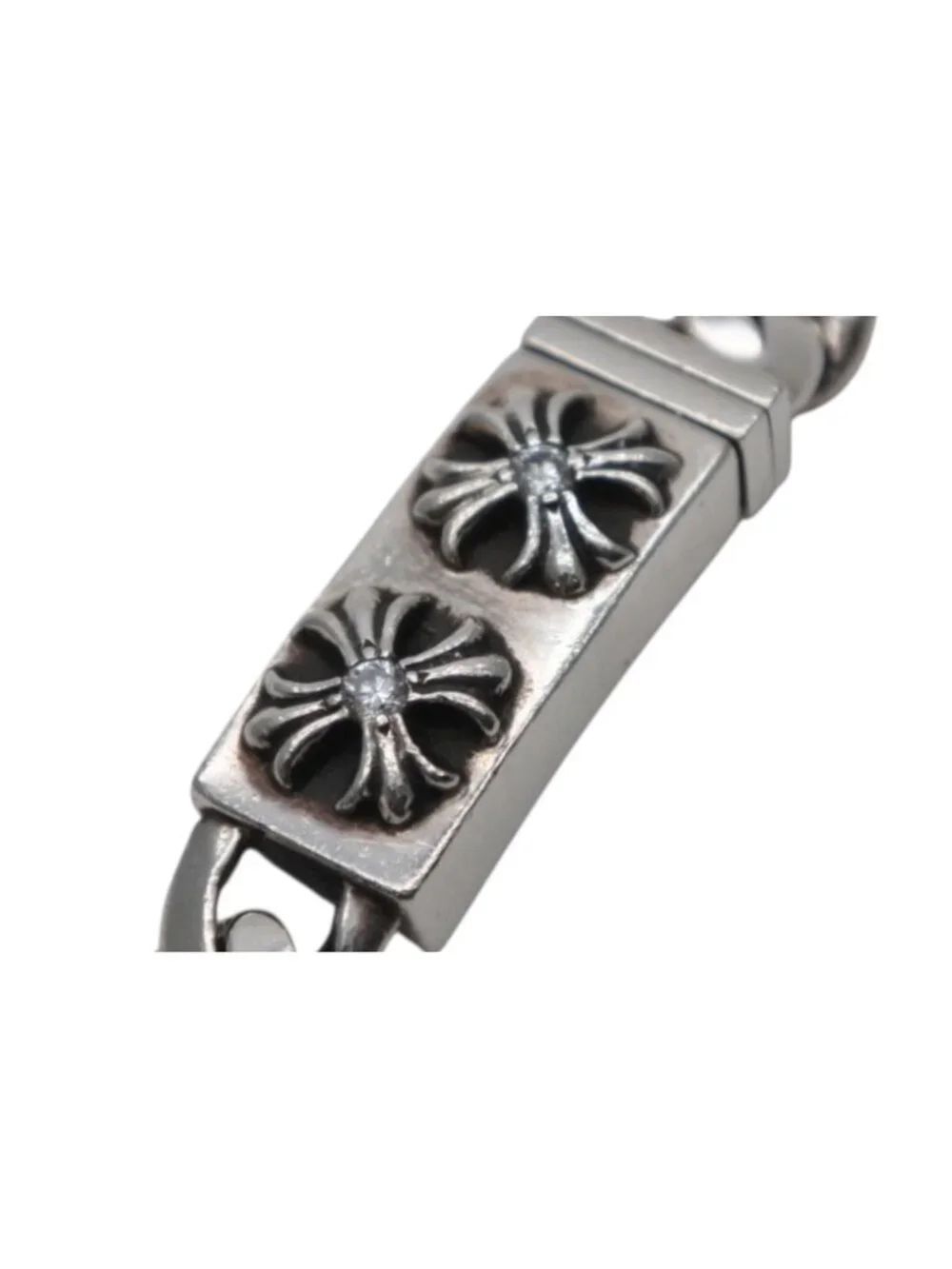 Chrome Hearts Mini ID CH Cross Classic Bracelet Pave Diamond 2000 925